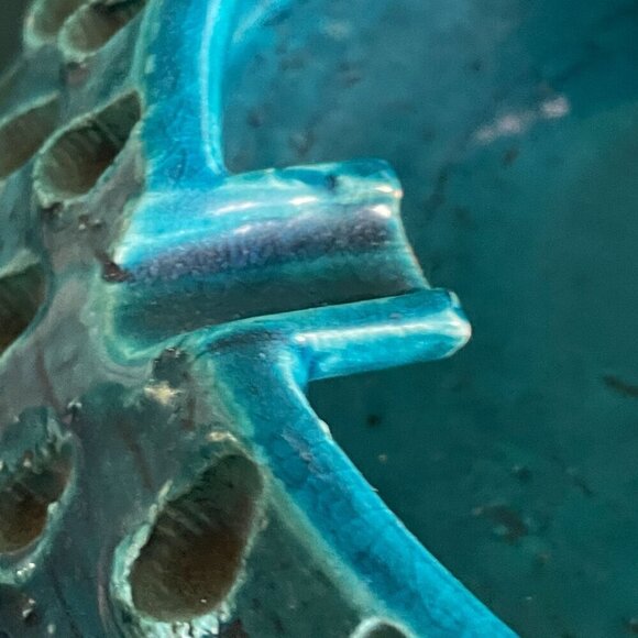 Aldo Londi Bitossi Lacrima Remini Blue Ceramic Ashtray Italy MCM Vintage RARE - Picture 3 of 5